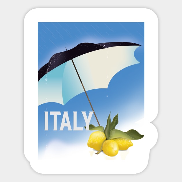 Italy vintage style travel poster Sticker by nickemporium1